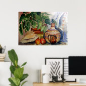 Stilleven in koele pasteltinten poster (Thuiskantoor)