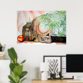 Stilleven in warme pasteltinten poster (Thuiskantoor)