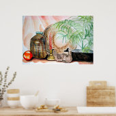 Stilleven in warme pasteltinten poster (Keuken)