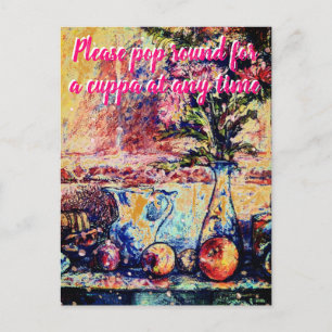 Stilleven Kom voor een Cuppa Briefkaart