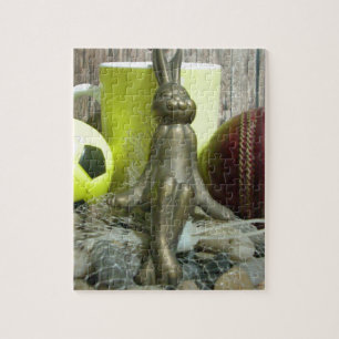 Stilleven: Konijnensculptuur, Ballen & Gele Mok Legpuzzel