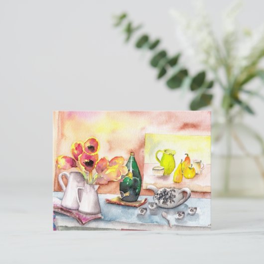 stilleven kunst briefkaart (Staand voorkant)