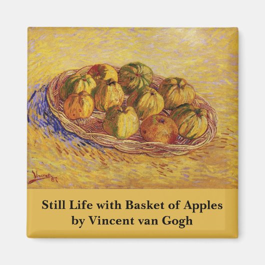 Stilleven, mand met appels door Vincent van Gogh Magneet (Voorkant)