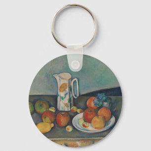 Stilleven, melkkan en fruit op een tafel, Cezanne Sleutelhanger