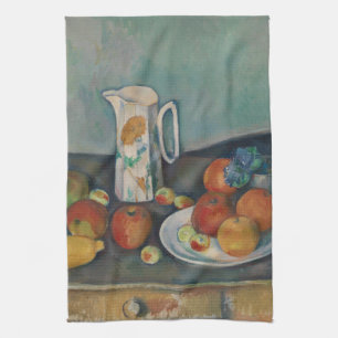 Stilleven, Melkkan en Fruit op een Tafel, Cezanne Theedoek