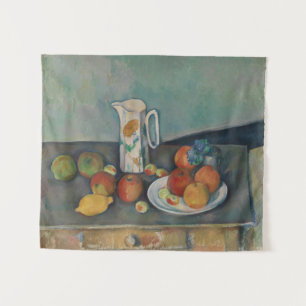 Stilleven, melkkan en fruit op een tafel, Cezanne Wandkleed