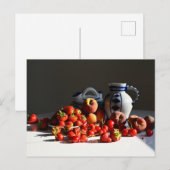 Stilleven met aardbeien, perziken en kersen briefkaart (Voorkant / Achterkant)