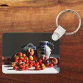 Stilleven met aardbeien, perziken en kersen sleutelhanger (Voorkant)