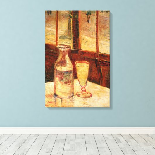 Stilleven met absint van Vincent van Gogh Canvas Afdruk (Insitu (Houten vloer))