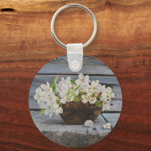 Stilleven met Appelbloesem – Originele Kunstprint Sleutelhanger