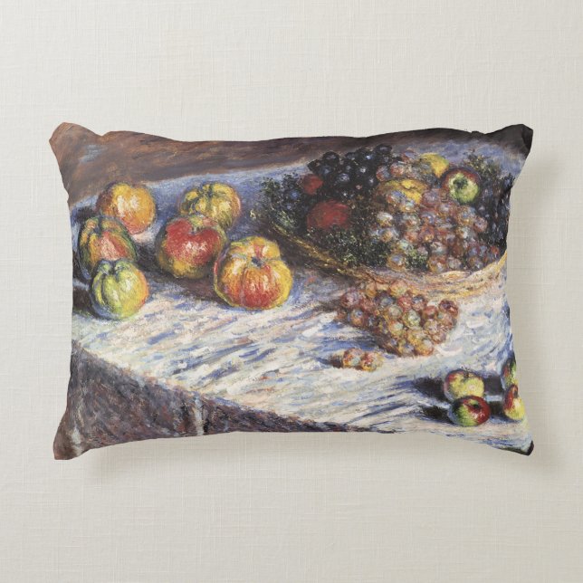 Stilleven met appels en druiven van Claude Monet Accent Kussen (Voorkant)