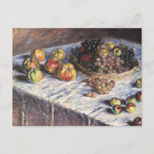 Stilleven met appels en druiven van Claude Monet Briefkaart