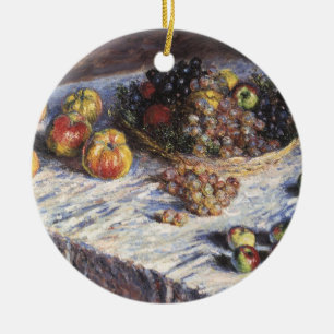 Stilleven met appels en druiven van Claude Monet Keramisch Ornament