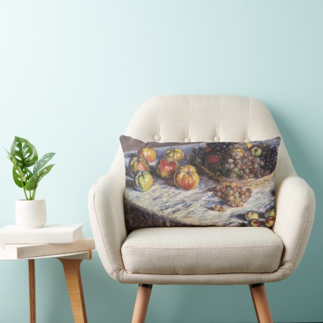 Stilleven met appels en druiven van Claude Monet Kussen (Stoel)