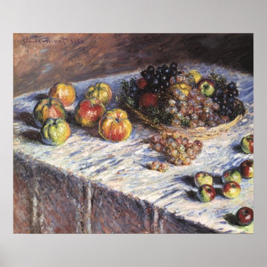 Stilleven met appels en druiven van Claude Monet Poster (Voorkant)