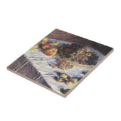 Stilleven met appels en druiven van Claude Monet Tegeltje (Zijkant)