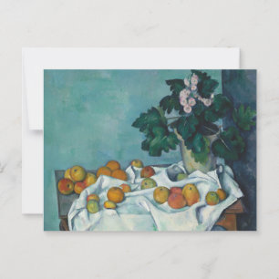 Stilleven met appels en een pot met primroses: briefkaart