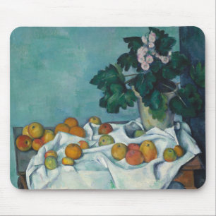 Stilleven met appels en een pot met primroses: muismat