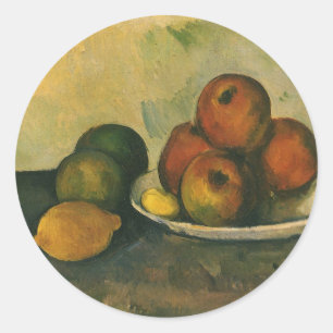Stilleven met appels van Paul Cezanne Ronde Sticker