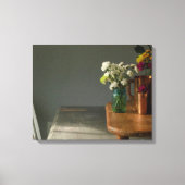 Stilleven met blauw glas canvas afdruk (Voorkant)