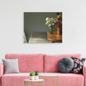 Stilleven met blauw glas canvas afdruk (Insitu (Woonkamer))