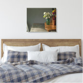 Stilleven met blauwe glas canvas afdruk (Insitu (Slaapkamer))