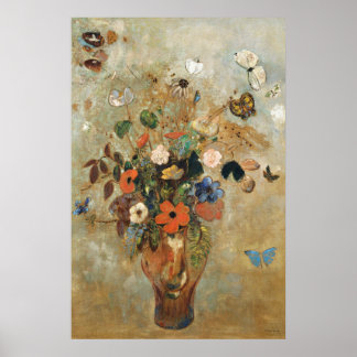 Stilleven met bloemen (1905) door Odilon Redon Poster