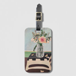 Stilleven met bloemen bagagelabel