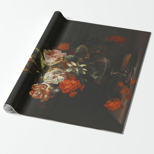 stilleven met bloemen cadeaupapier (Uitgerold)