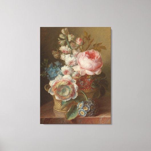 Stilleven met bloemen – Cornelis van Spaendonck Canvas Afdruk (Voorkant)