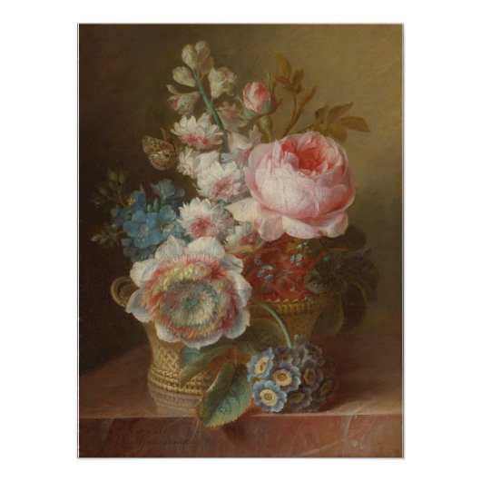 Stilleven met bloemen – Cornelis van Spaendonck Perfect Poster (Voorkant)