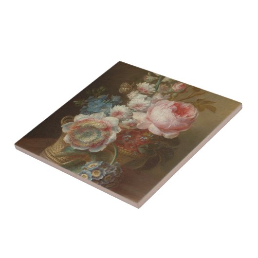 Stilleven met bloemen – Cornelis van Spaendonck Tegeltje (Zijkant)