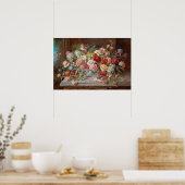 Stilleven met bloemen door Hans Zatzka - poster (Keuken)