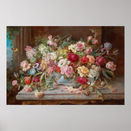 Stilleven met bloemen door Hans Zatzka - poster