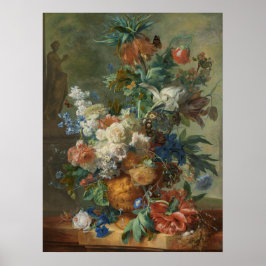 Stilleven met bloemen door Jan van Huysum Poster
