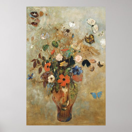 Stilleven met bloemen door Odilon Redon. Poster (Voorkant)