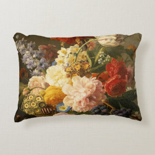 Stilleven met bloemen en fruit, 1827 accent kussen