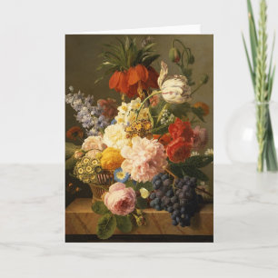 Stilleven met bloemen en fruit, 1827 kaart