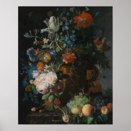 Stilleven met bloemen en fruit Jan van Huysum Poster