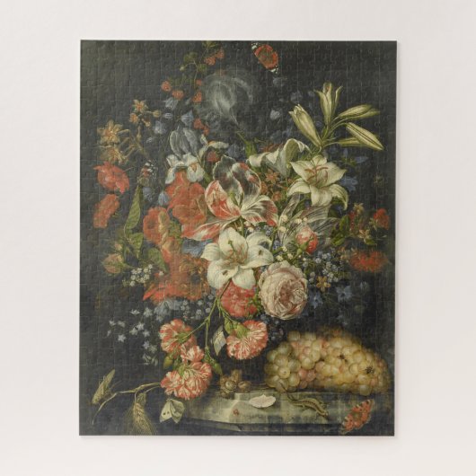 Stilleven met bloemen en fruit Ottmar Elliger Legpuzzel (Verticaal)