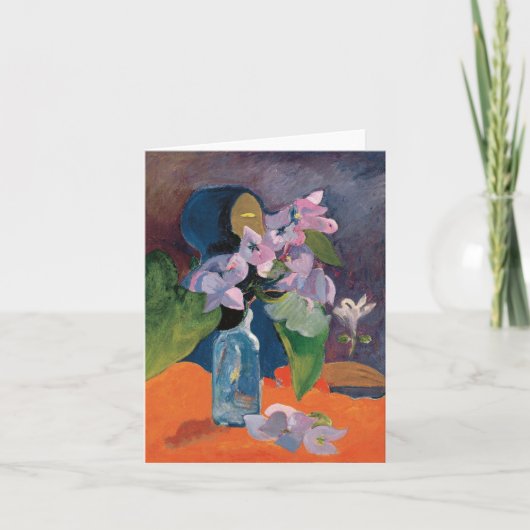 Stilleven met bloemen en idolen | Paul Gauguin Kaart (Voorkant)