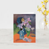 Stilleven met bloemen en idolen | Paul Gauguin Kaart (Gele Bloem)