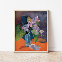 Stilleven met bloemen en idool | Paul Gauguin