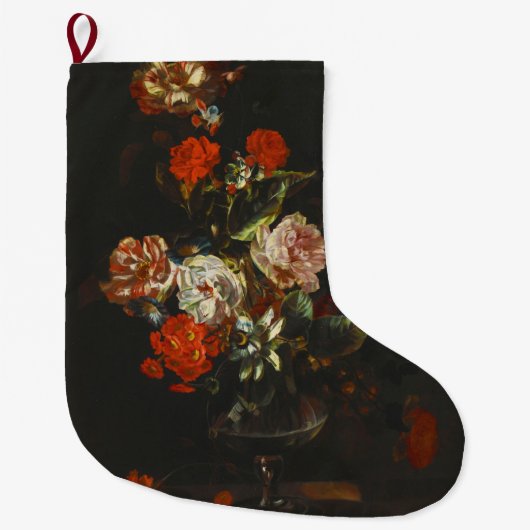  stilleven met bloemen grote kerstsok (Voorkant)