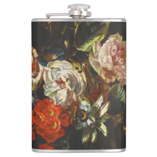 stilleven met bloemen heupfles (Voorkant)