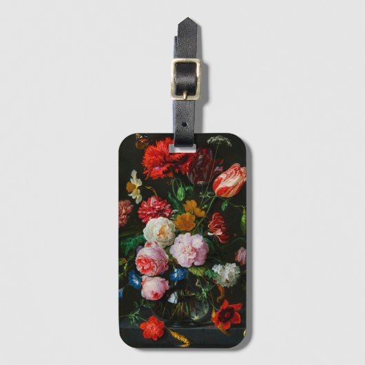 Stilleven met bloemen in een glazen vaas bagagelabel (Voorkant (verticaal))