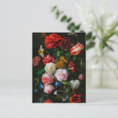 Stilleven met bloemen in een glazen vaas briefkaart (Staand voorkant)