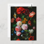 Stilleven met bloemen in een glazen vaas briefkaart (Voorkant / Achterkant)