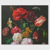 Stilleven met bloemen in een glazen vaas cadeaupapier (Vlak)