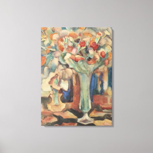  stilleven met bloemen in een glazen vaas canvas afdruk (Voorkant)